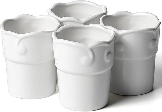 Egg Cup Set of 4，Ceramic Egg Cups, Porcelain Holder Breakfast Boiled, Stand Holder for Soft Boi... | Amazon (US)