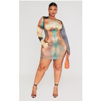 Plus Multi Ombre Body Print Low Rise Micro Mini Skirt | PrettyLittleThing US