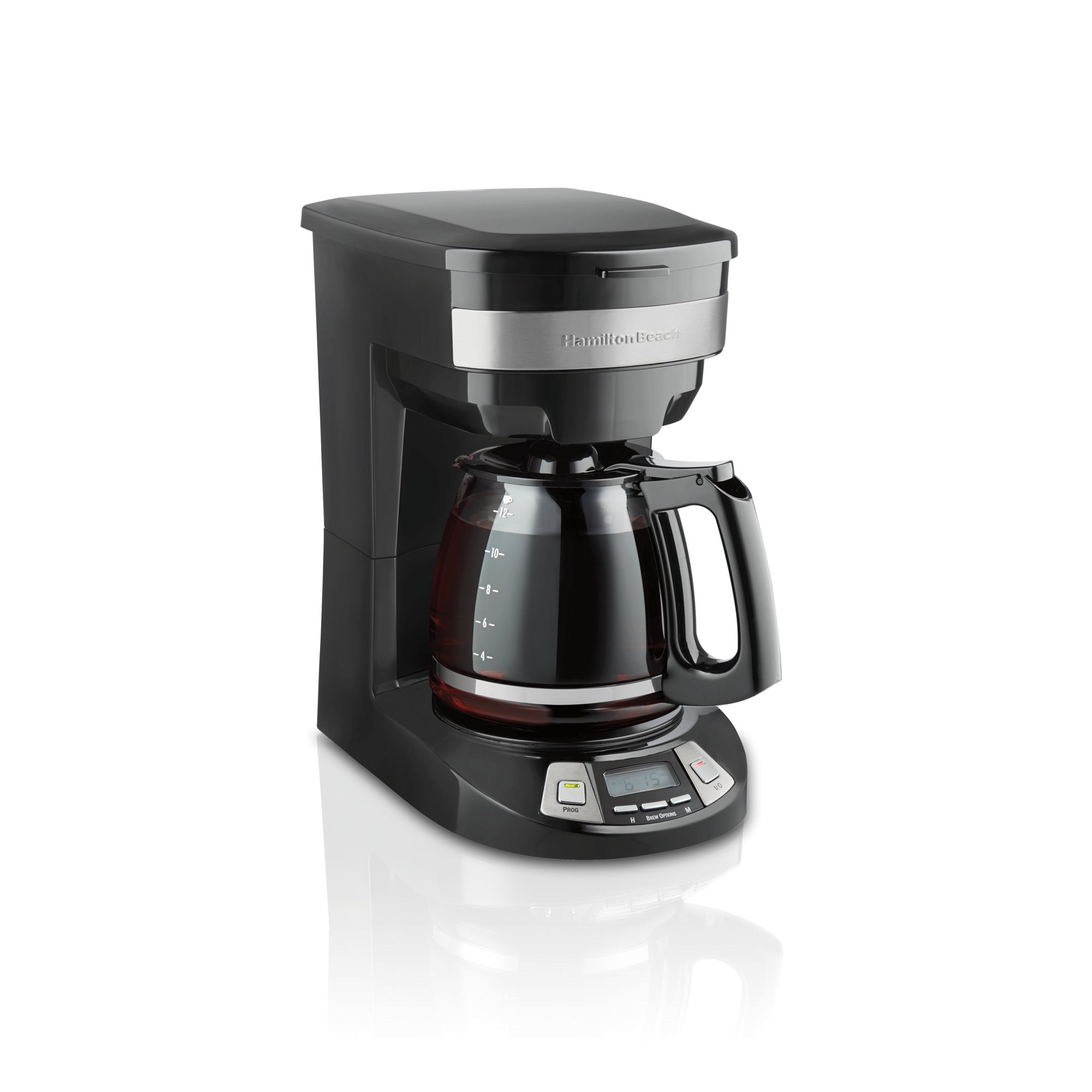 Hamilton Beach Programmable Coffee Maker, 12 Cup Capacity, Black with Stainless Steel Accents, 46... | Walmart (US)