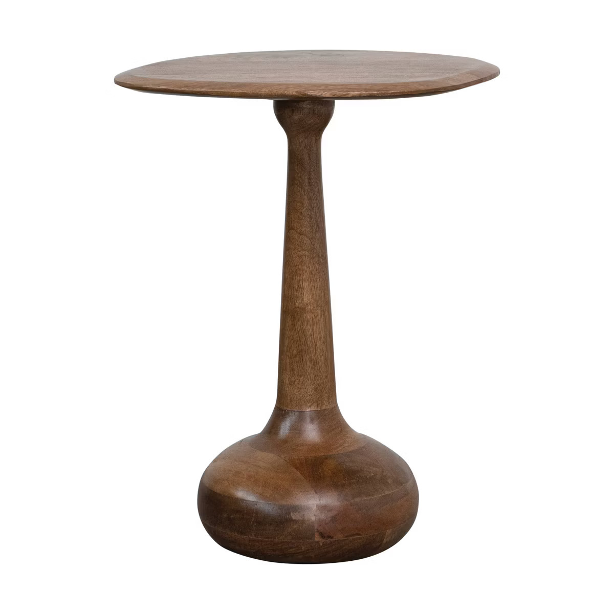 Storied Home Modern Sculptural Wood End Accent Table: Round, Mango Wood, No Tools Assembly | Target