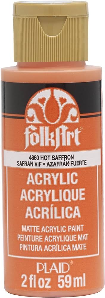 FolkArt Acrylic Paint, 2 oz, Hot Saffron, 2 Fl Oz | Amazon (US)