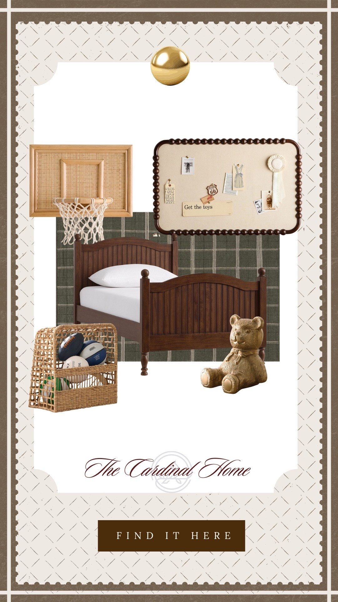 Pin board, pottery barn, home decor, kids bedroom inspo, boys bedroom, basketball hoop, rug, green neutral color, storage, twin bed, home design, home inspo, bedroom 

#LTKKids #LTKHome #LTKmomlife