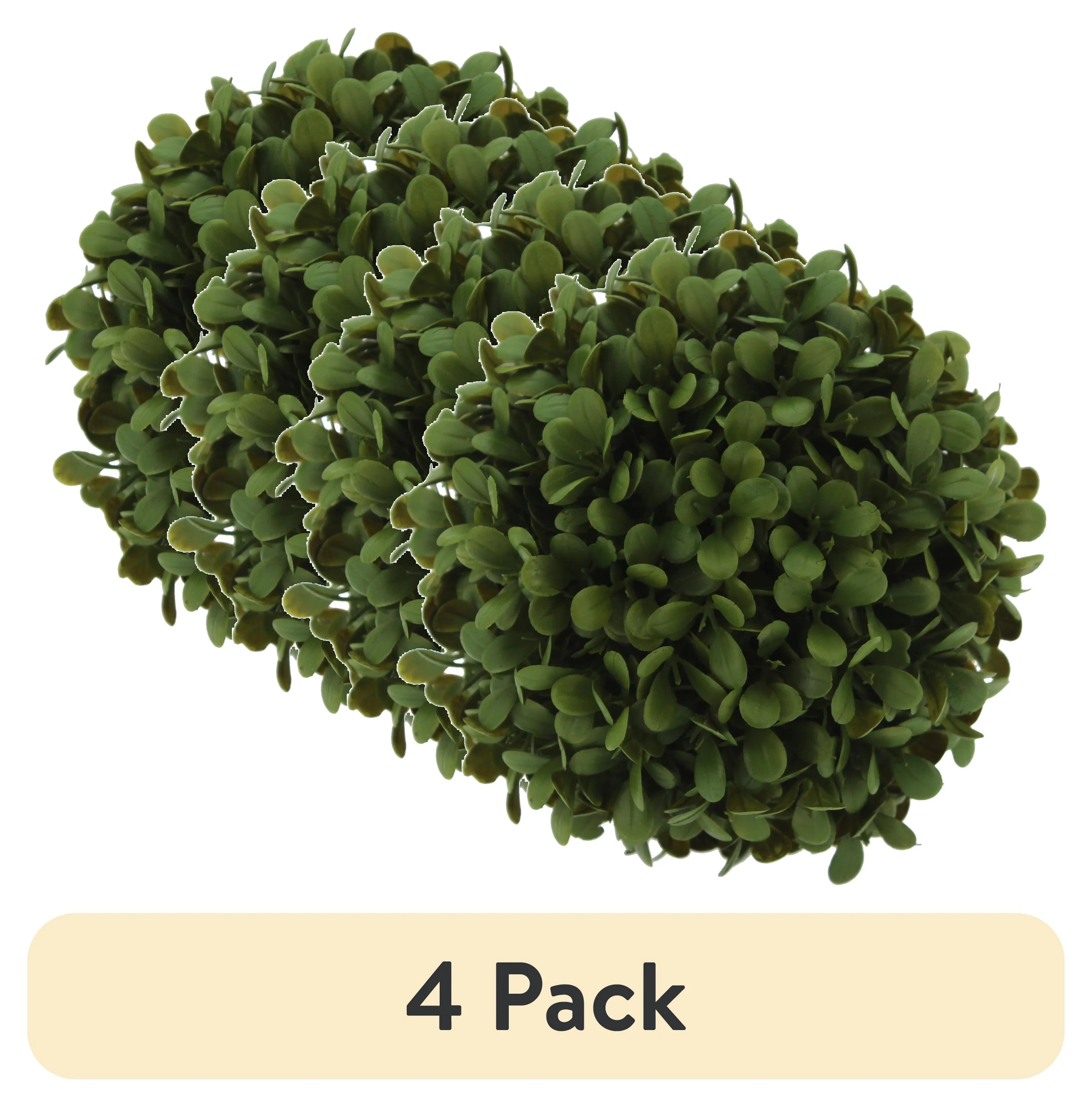 (4 pack) Better Homes & Gardens 4.5" Artificial Green Boxwood Plant Orb | Walmart (US)