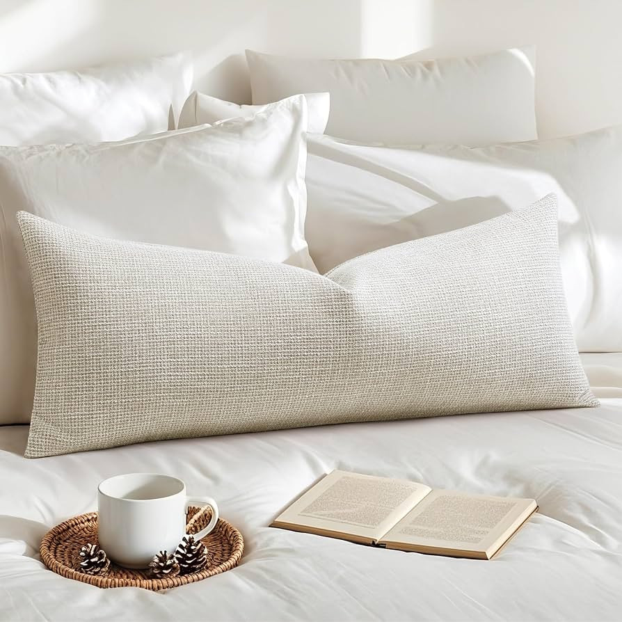 OTOSTAR Linen Throw Pillow Cover Set of 1 Decorative Long Lumbar Pillowcase Rectangle Cushion Cov... | Amazon (US)
