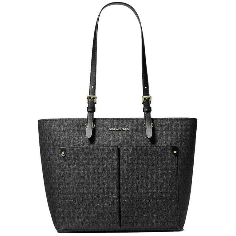 Michael Kors Womens Jet Set Travel Medium Double Pocket Tote Non-Leather Vegan (Black) 35F3GTVT3B... | Walmart (US)