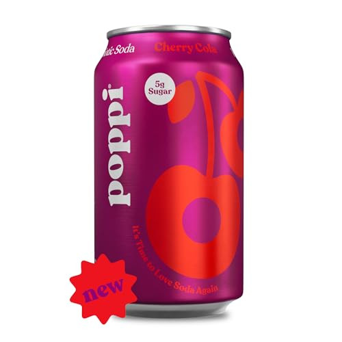 Poppi Sparkling Prebiotic Soda Beverage with Apple Cider Vinegar, Seltzer Water and Fruit Juice, Wild Berry, 12 oz, Pack of 12, Packaging may wary | Amazon (US)