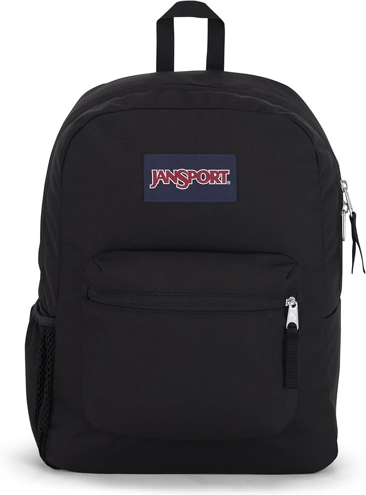 JanSport Cross Town Backpack - Travel, or Work Bag with Water Bottle Pocket, Black | Amazon (US)