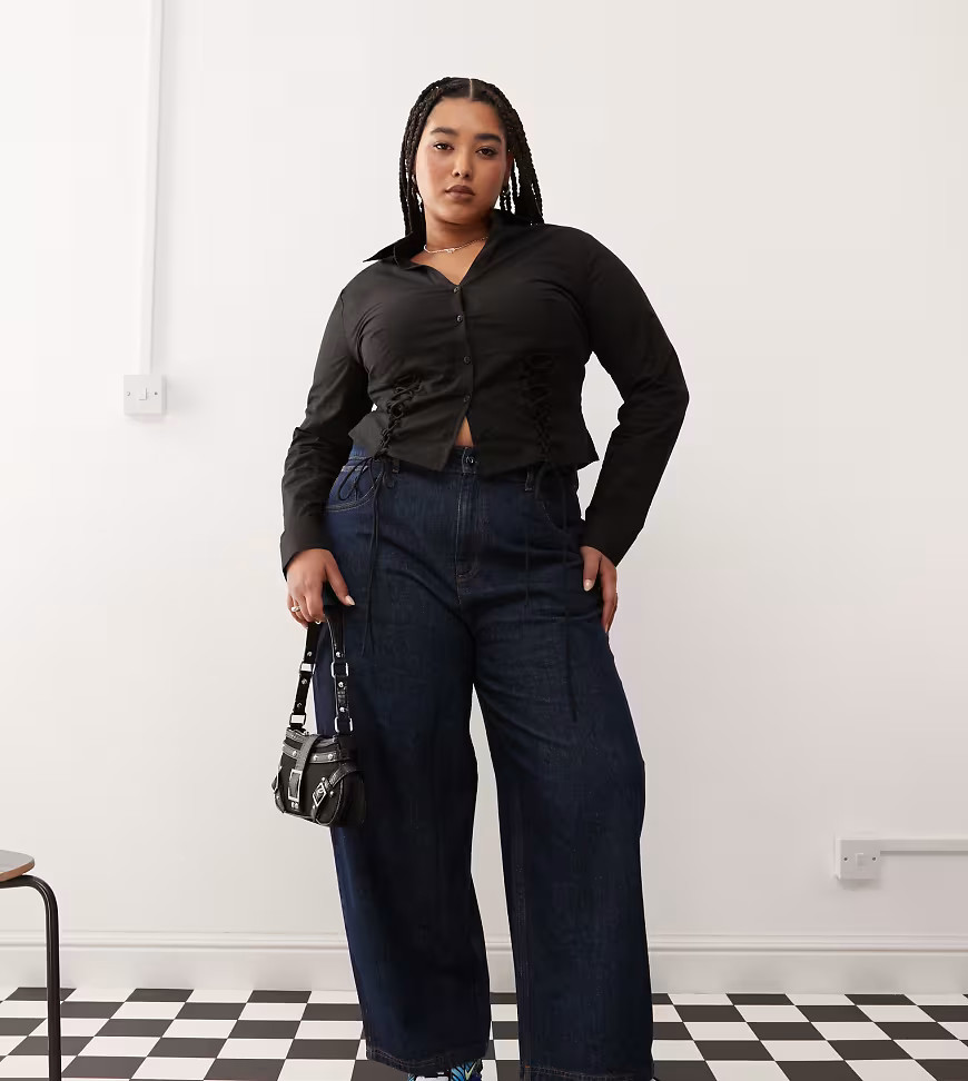 COLLUSION X002 Plus baggy jeans in rinse wash - MBLUE | ASOS (Global)