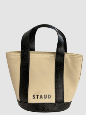 Staud Women's Black Allora Mini Leather Snake-Embossed Pouch Tote Bag  | eBay | eBay US