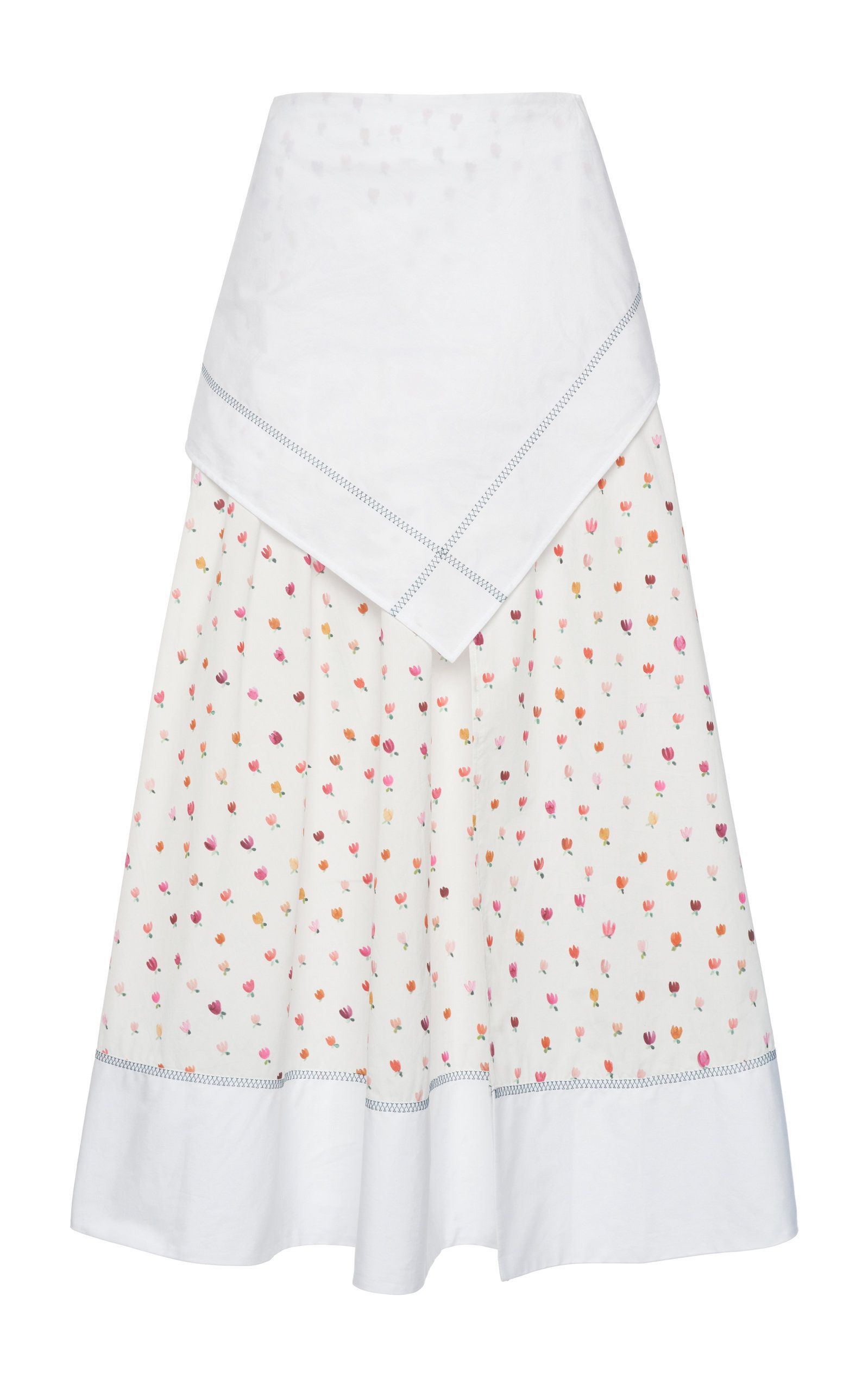 Tulip-Printed Cotton Poplin Midi Skirt | Moda Operandi (Global)