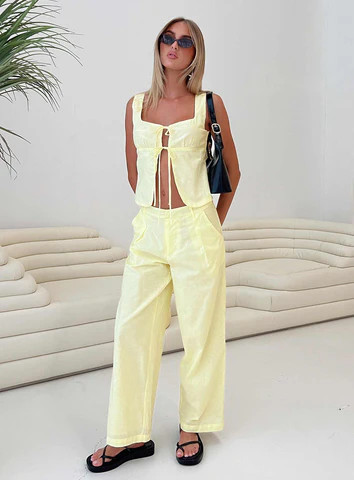 Such A Charmer Tie Up Set Yellow | Princess Polly US