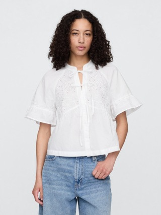 Splitneck Tie-Front Top | Gap Factory