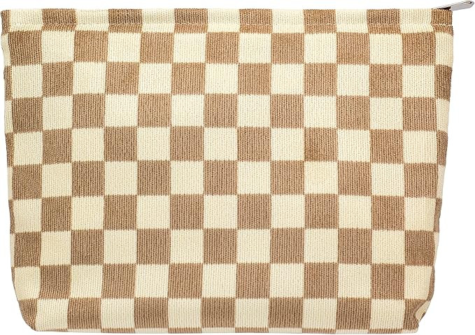 PAZIMIIK Makeup Bag Large Zipper Corduroy Make Up Pouch for Purse Travel Canvas Cosmetic Organize... | Amazon (US)