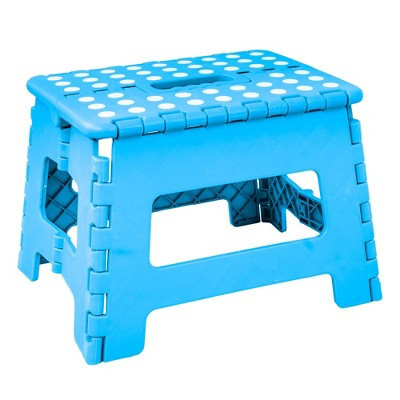 Lexi Home Small 9" Foldable Space Saving Super Step Stool - Blue | Target