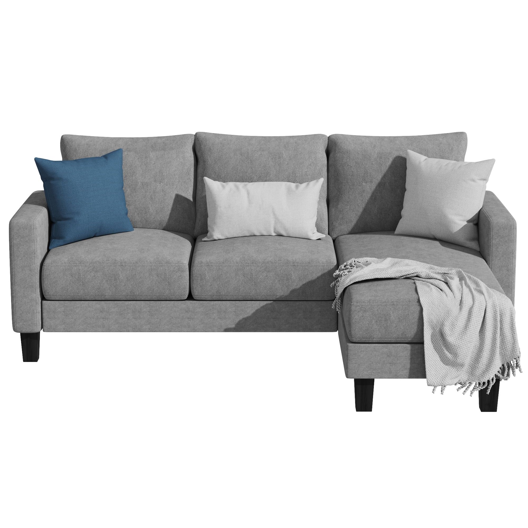 Homall Convertible Sectional Sofa Couch, Modern Linen Fabric L-Shaped Couch 3-Seat Sofa Sectional... | Walmart (US)