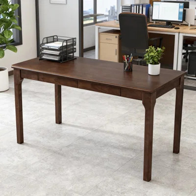 Solid Wood Computer Desk For Home Office And Gaming, Sturdy Writing Desk With Spacious Workstation, Easy Assembly Study Desk For Small Spaces | Wayfair North America