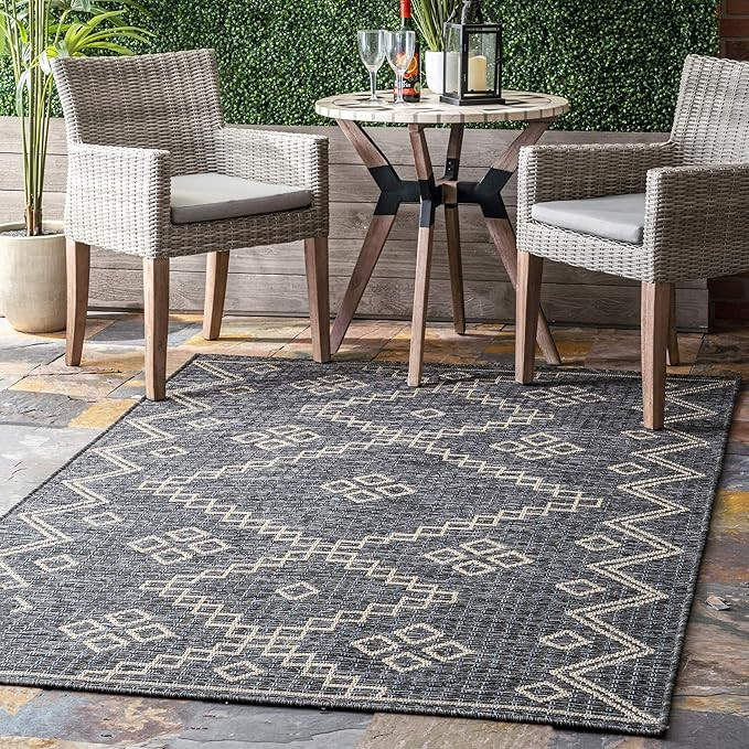 nuLOOM Charter Diamonded Helix Indoor/Outdoor Area Rug, 5' x 8', Grey | Amazon (US)