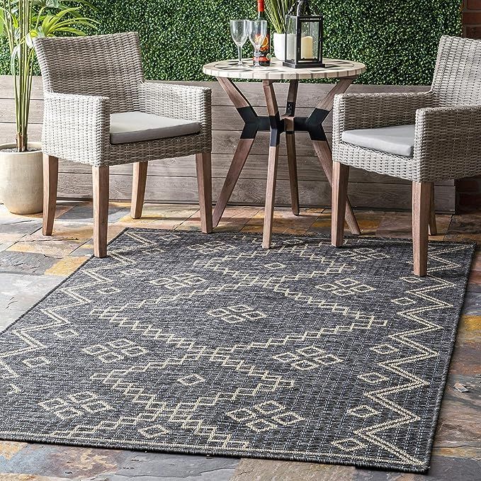 nuLOOM Charter Diamonded Helix Indoor/Outdoor Area Rug, 5' x 8', Grey | Amazon (US)