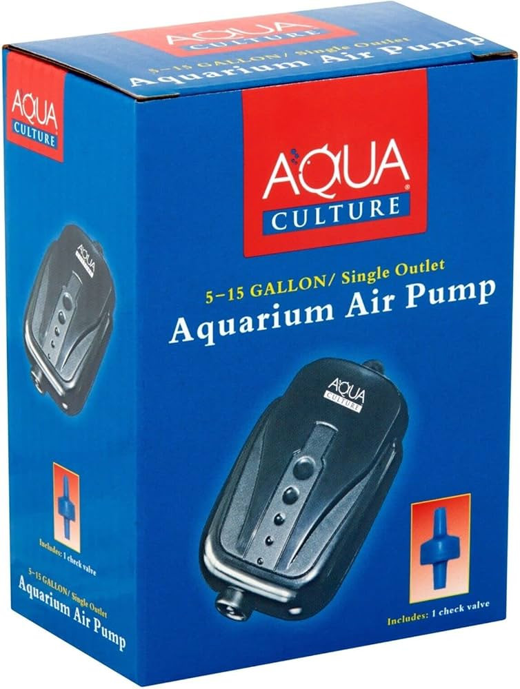 Aqua Culture 5 - 15 Gallon Single Outlet Aquarium Air Pump with Check Valve. Easy To Set Up. Air ... | Amazon (US)