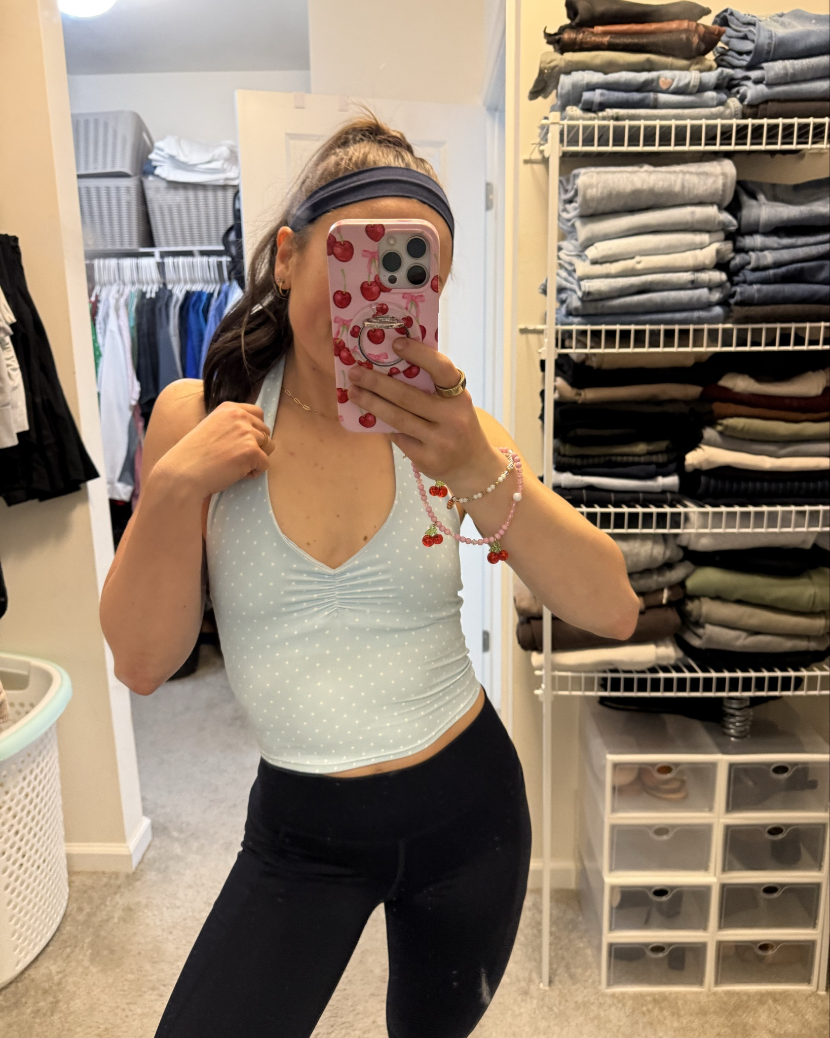 Polka dots and this blue 🫣 LOVE

#LTKootd #LTKfitnessgoals #LTKActive