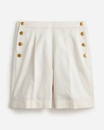 Sailor pleated short in stretch linen blend | J.Crew US