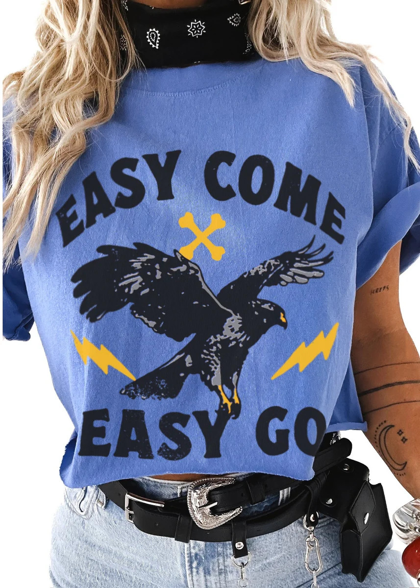 CROPPED EASY COME EASY GO GRAPHIC TEE | Pebby Forevee