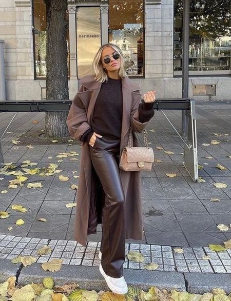 Fall Outfit Inspo Brown - Leather Pants - Long Coat - Quilted Purse

#LTKstyletip #LTKfit #LTKSeasonal