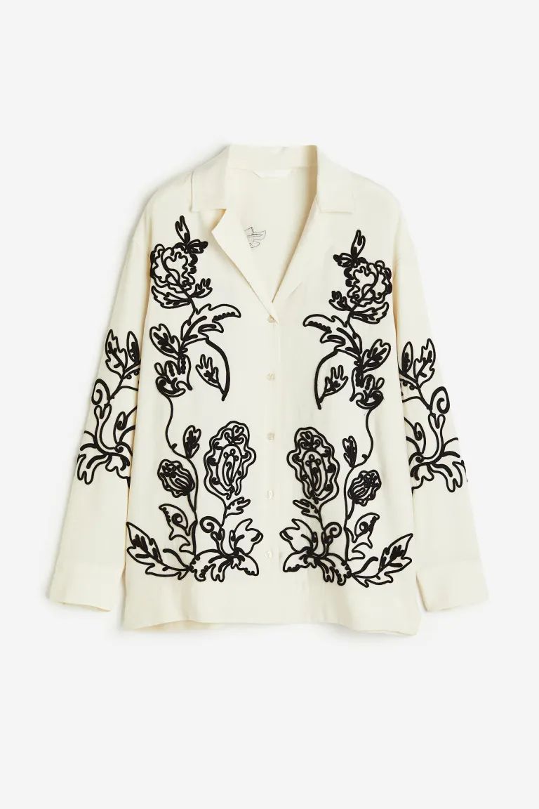 Oversized embroidered shirt | H&M (US + CA)