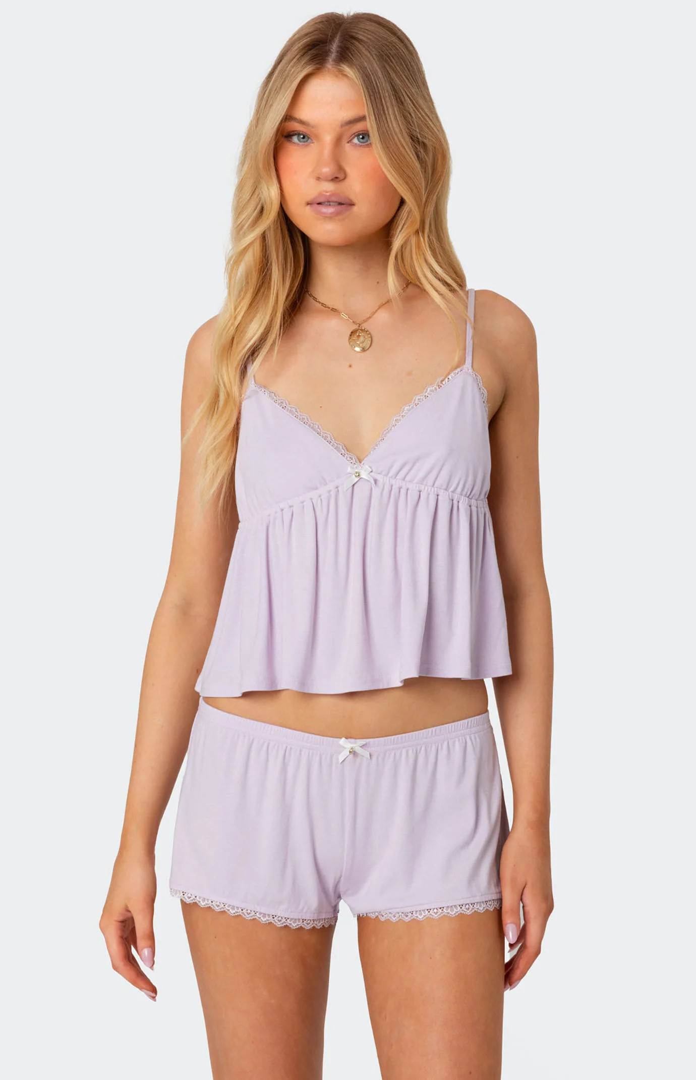 Edikted Women's Buffy Babydoll Tank Top in Lilac - Size Large | PacSun