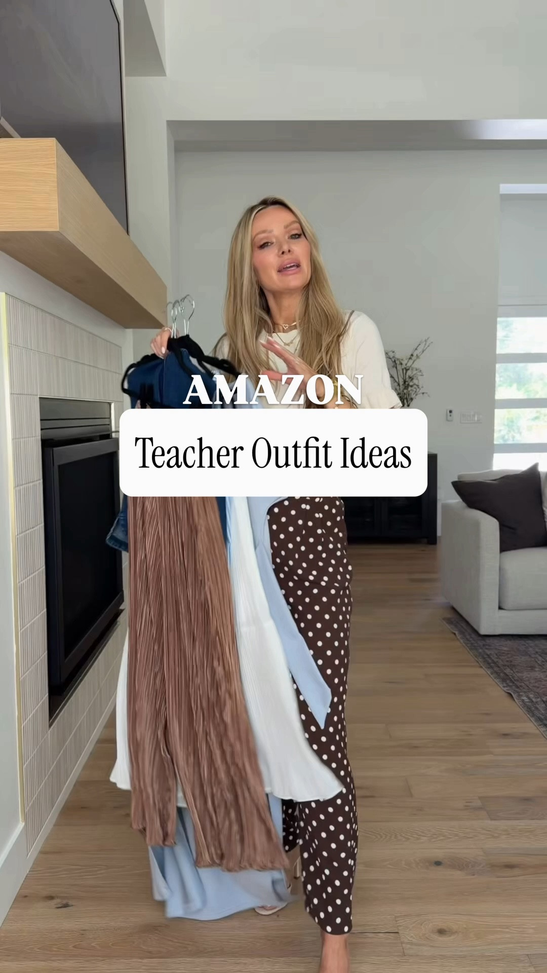 Amazon teacher outfits that are cute enough for the classroom and polished enough for the office. 🤎✨ comment AMAZON and I’ll send you the details 

If you’re looking for comfortable work outfits that still look put together, these Amazon finds are some of my favorites lately!

🤎 A classic tee with trendy polka dot trousers
💙 A denim vest paired with flowy pleated pants
🤍 White wide-leg pants with a striped top for an elevated everyday look
🩵 A soft blue midi dress that’s one-and-done and so flattering

These are the kinds of outfits you can wear from your morning meetings to after-school errands without feeling like you need to change.

Everything is affordable, easy to style, and perfect for back-to-school season, teachers, office wear, business casual, or everyday work outfits.

Which one would you wear? 💕

Save this for your next Amazon order!

#amazonfashion #teacheroutfits #officeoutfits #businesscasual #amazonfinds