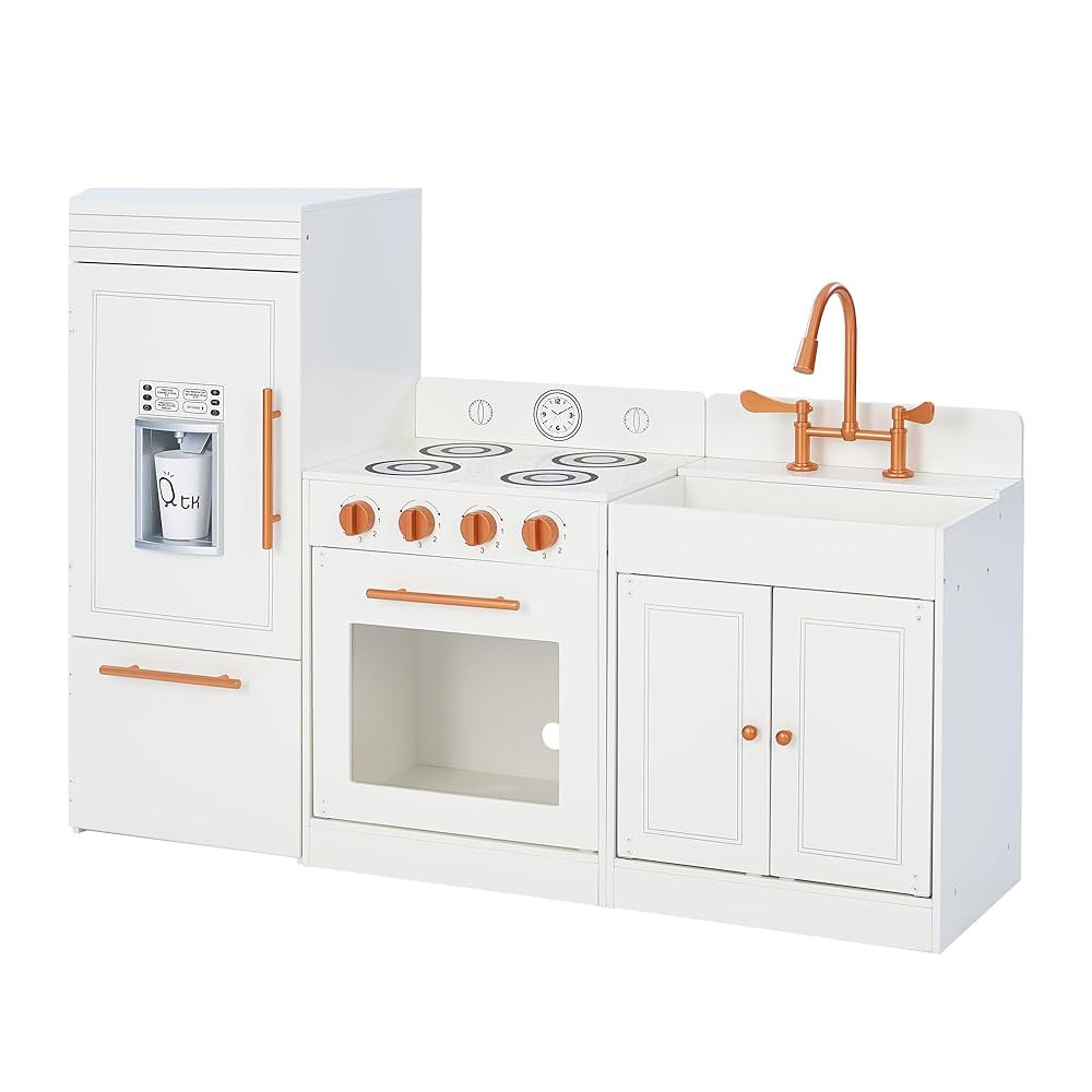 Teamson Kids Little Chef Paris Modular Contemporary Interactive Wooden Play Kitchen with Refriger... | Amazon (US)