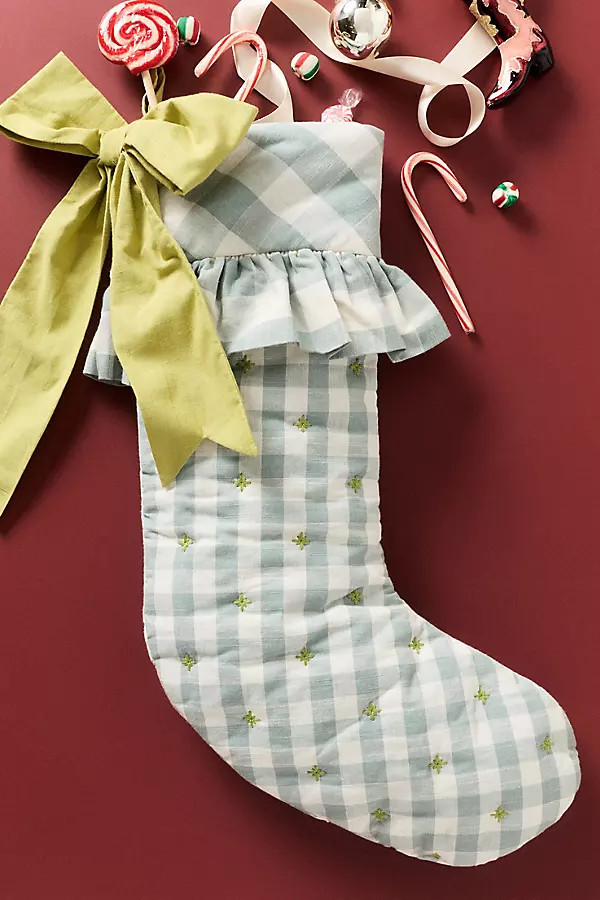 Gingham Bow Stocking | Anthropologie (US)