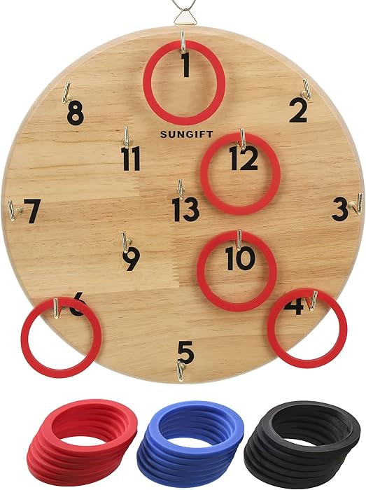 SUNGIFT Hook Ring Toss Game for Adults & Kids - Yard Hooky Ring Tossing Games - Hookie Wall Game ... | Amazon (US)