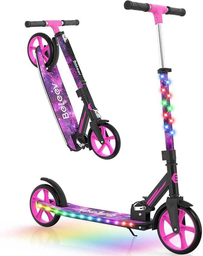 BELEEV V9 Big Wheel Scooter for Kids Ages 6+ with LED Light-Up Stem & Deck, 4 Adjustable Height, ... | Amazon (CA)