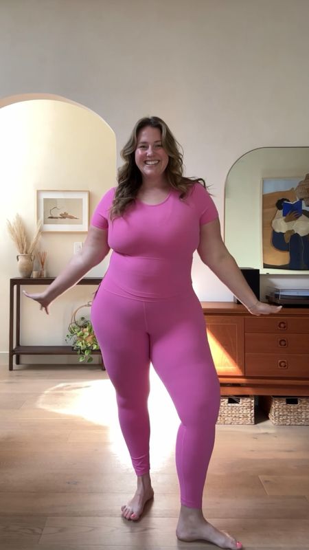 Loving the new athletic wear line from Aritzia! SIZING & DETAILS BELOW!

I’m 5’9 and my bra size is a 36DDD/E

💞 Butter Volley Sports Bra: size XL [runs TTS, very soft feel, low support]

💞 Butter New Cheeky Hi Rise Legging: size 14 [runs TTS, thinner material but very soft, great for low impact movement]

💞 Butter Bound Tee: size XL [runs TTS, super soft material]

🖤 Butter Mini Bra Top C/D cup: size XL [runs TTS, low support, very comfy soft material]

🖤 Life Divinity Hi-Rise Legging: size 12 [runs TTS, for medium impact workouts, sweat wicking material]

🖤 Butter Essential Scoopneck T: size XL [runs TTS, super soft]

#LTKmidsize #LTKVideo #LTKfitness