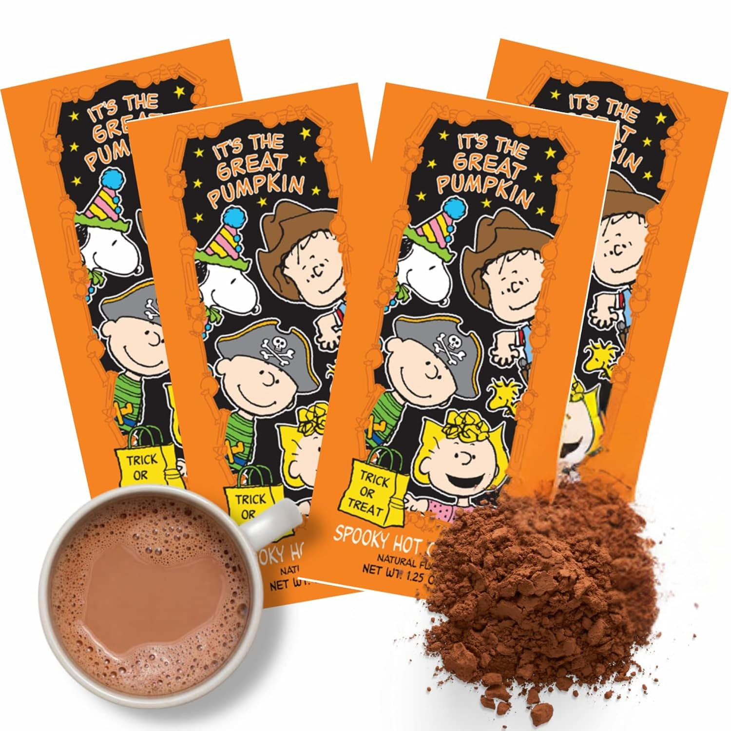 Sweetzo The Great Pumpkin Hot Chocolate Individual Packets, Halloween Powder Cocoa Mix, 4 Count | Amazon (US)