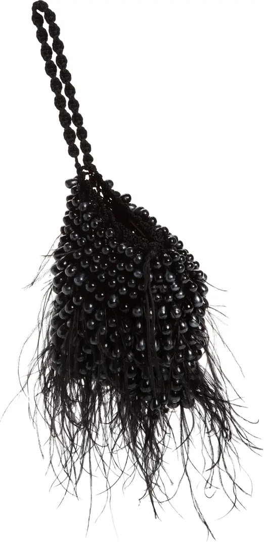 Cult Gaia Dory Bead & Ostrich Feather Wristlet | Nordstrom | Nordstrom