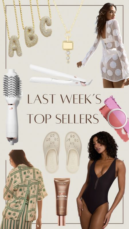 Last Week’s Top Sellers:
1. Show Me Your Mumu Coverup
2. Dibs Beauty Duo Blush 
3. Lumi Glotion 
4. T3 Airebrush - Code: KristinT320
5. T3 Straightener - Code: KristinT320
6. Gucci Lookalike Clogs 
7. Electric Picks Key Necklace 
8.  Skatie Zipper One Piece Swimsuit 
9. Anthropologie Top
10. Baublebar Bubble Initial Necklace 



#LTKshoecrush #LTKbeauty #LTKswim