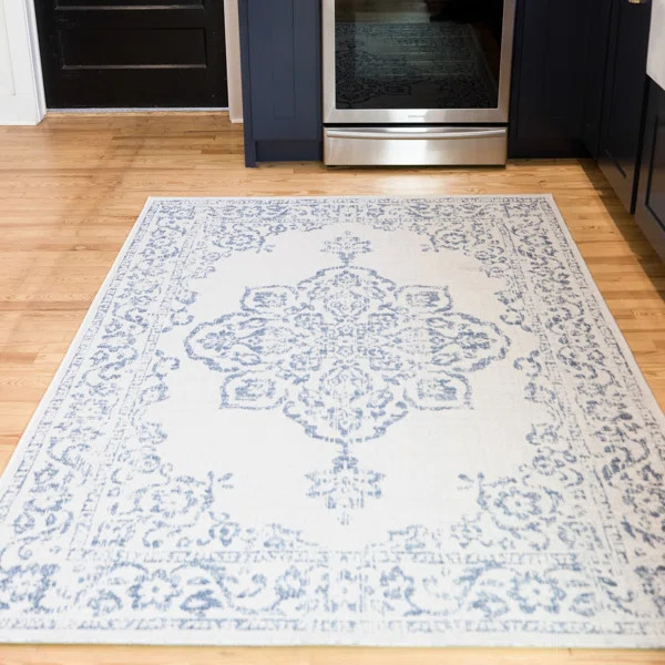 Jamya Oriental Blue Indoor/Outdoor Area Rug | Wayfair North America