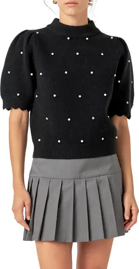 Embellished Short Sleeve Sweater | Nordstrom
