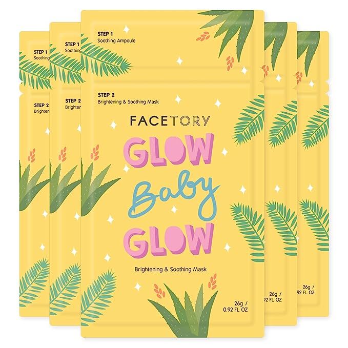 FACETORY Glow Baby Glow Niacinamide and Cica Brightening Sheet Mask - Brightening, Calming, and M... | Amazon (US)