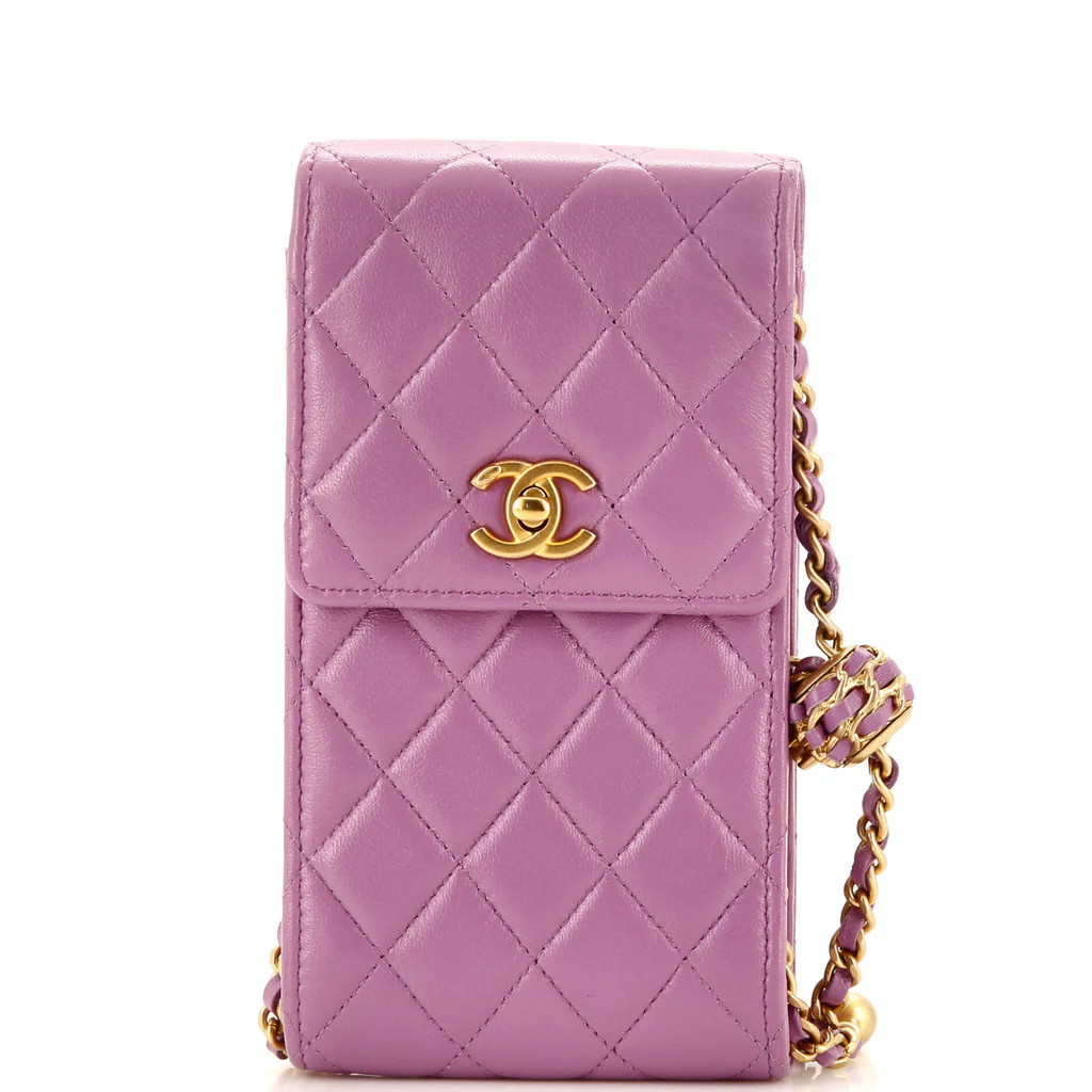 Pearl Crush Phone Holder Crossbody Bag Quilted Lambskin | Rebag