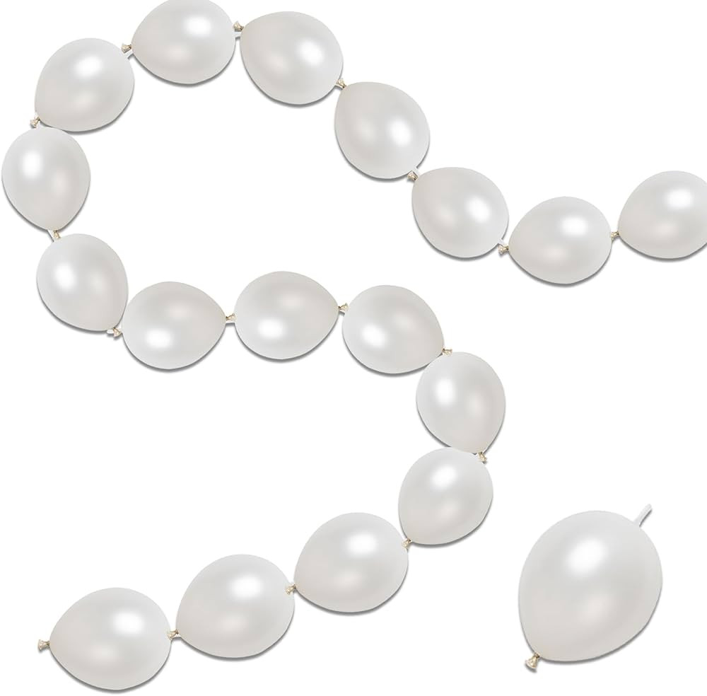 100 Pcs Quick Link Balloons White Metallic 6 inch, Latex Linking Balloons Pearl White for Balloon... | Amazon (US)