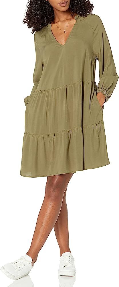 The Drop Women's @caralynmirand Ruffle-Neck Tiered Mini Dress | Amazon (US)