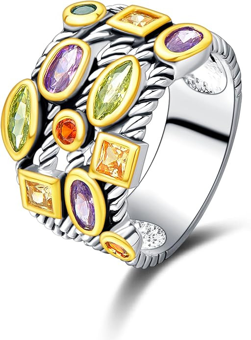 UNY JEWEL Ring Beautiful Multi CZ Twisted Cable Wire Designer Fashion Brand Vintage Love Antique ... | Amazon (US)