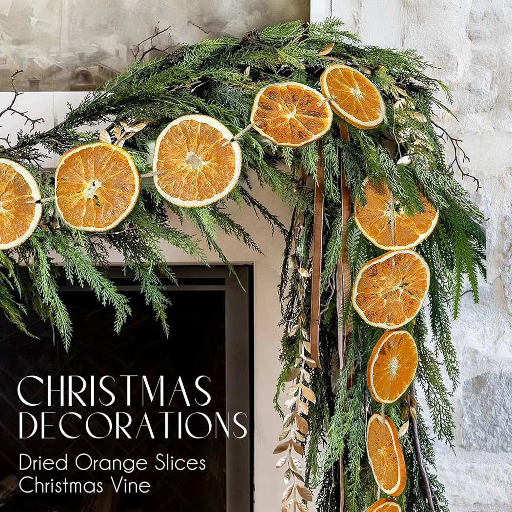Christmas Decorations - Fall Decor - 10 Ft Dried Orange Slice Christmas Fall Garland - Farmhouse ... | Amazon (US)
