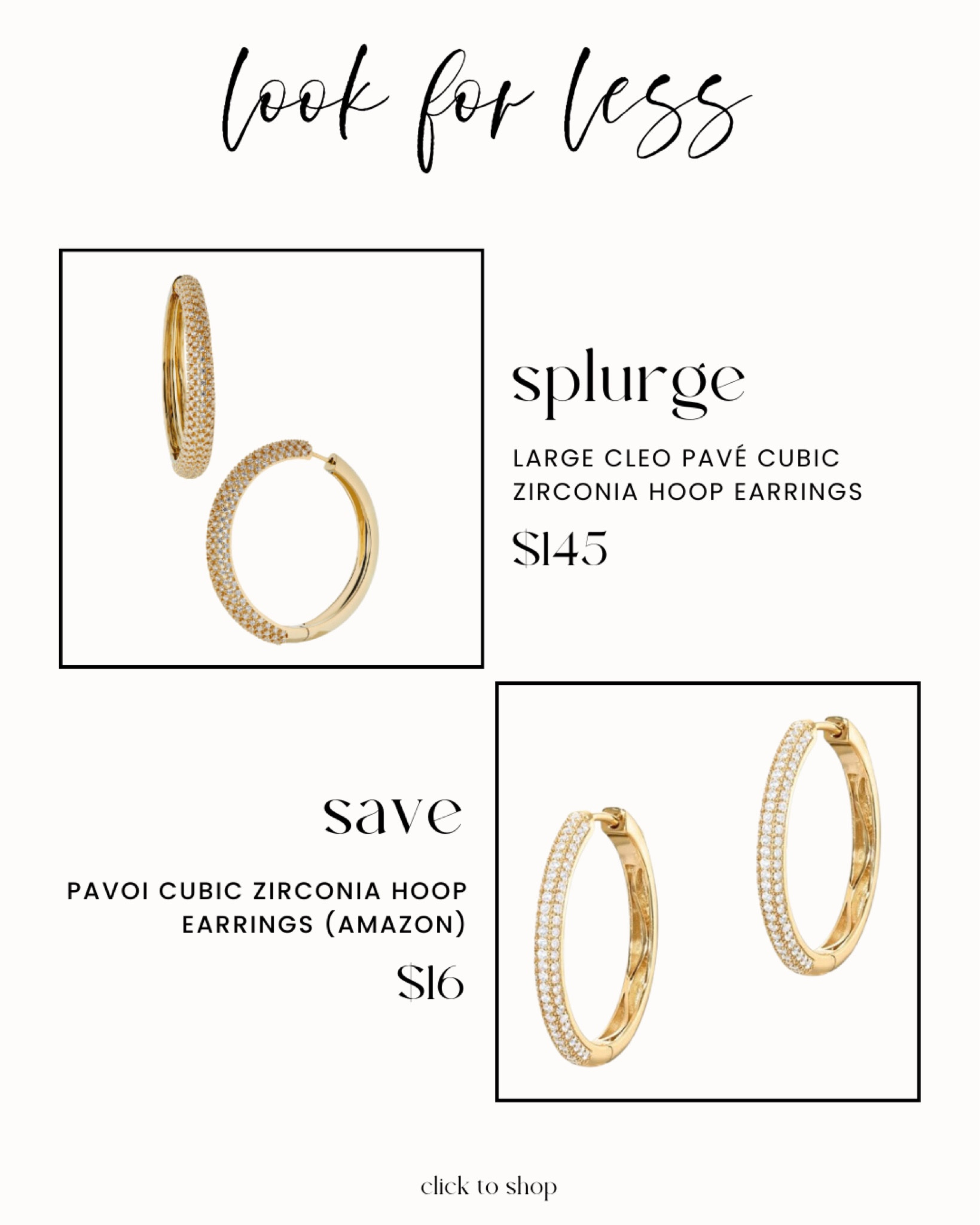 Jewelry look for less, earring splurge or save

#LTKfindsunder50 #LTKstyletip