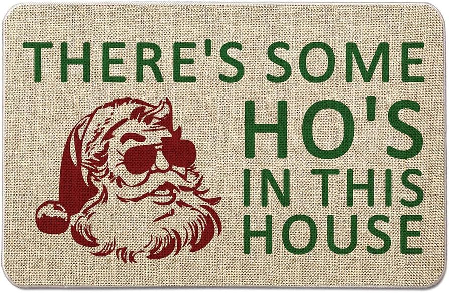 GAGEC Christmas Door Mat Outdoor Rug There's Some OH's in The House Doormat Funny Entrance Rug Wi... | Amazon (US)