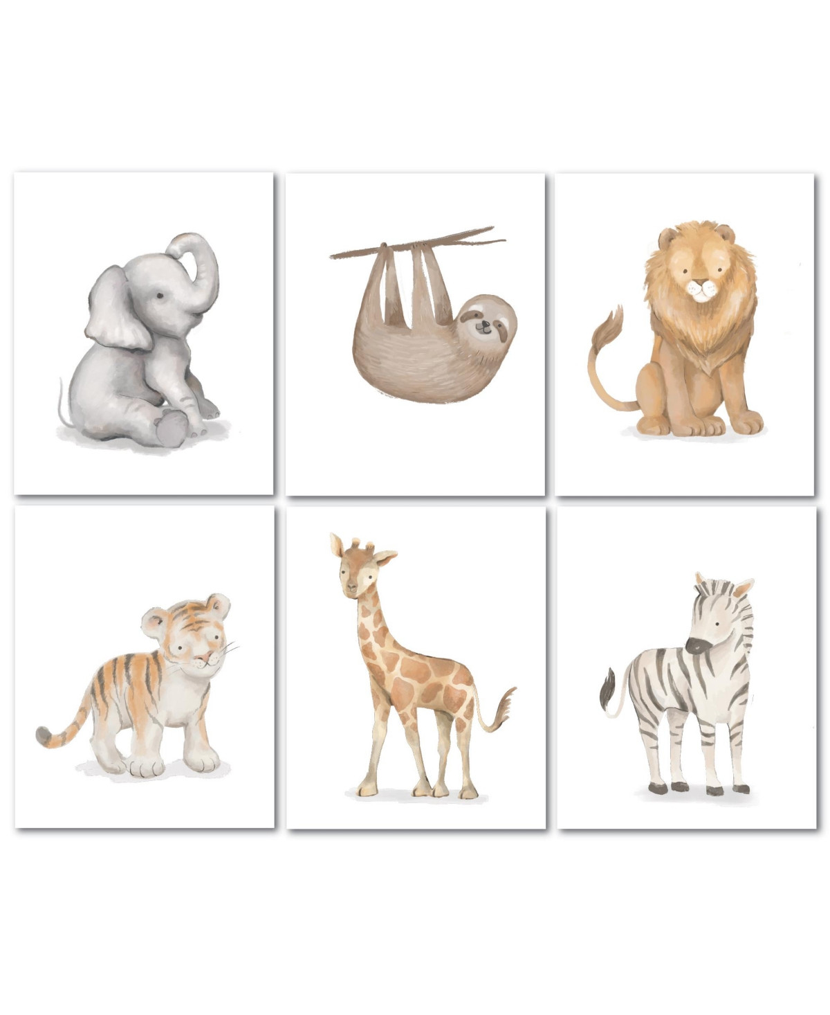 Lambs & Ivy Watercolor Safari Jungle Animals Unframed Nursery/Child Wall Art | Macys (US)