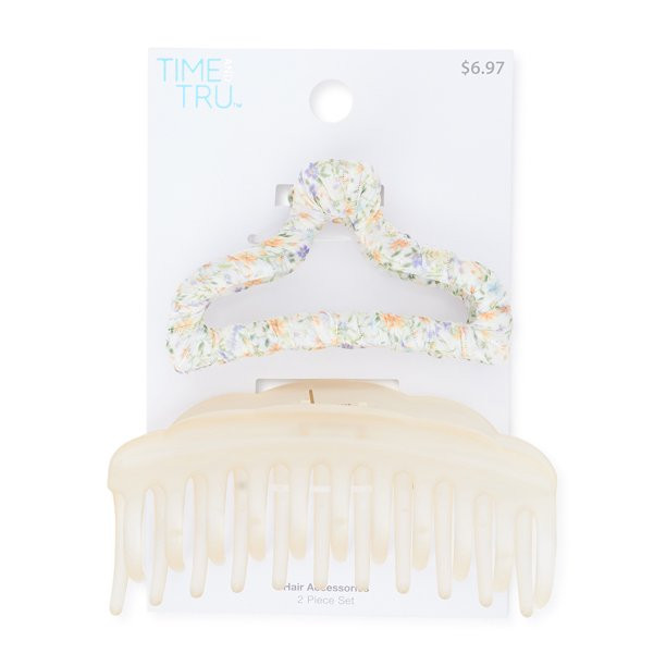 Time and Tru Women’s Claw Hair Clips, 2-Pack | Walmart (US)